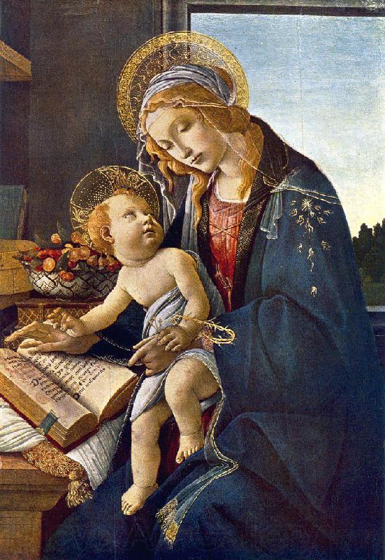 BOTTICELLI, Sandro Madonna with the Child (Madonna with the Book)  vg Norge oil painting art